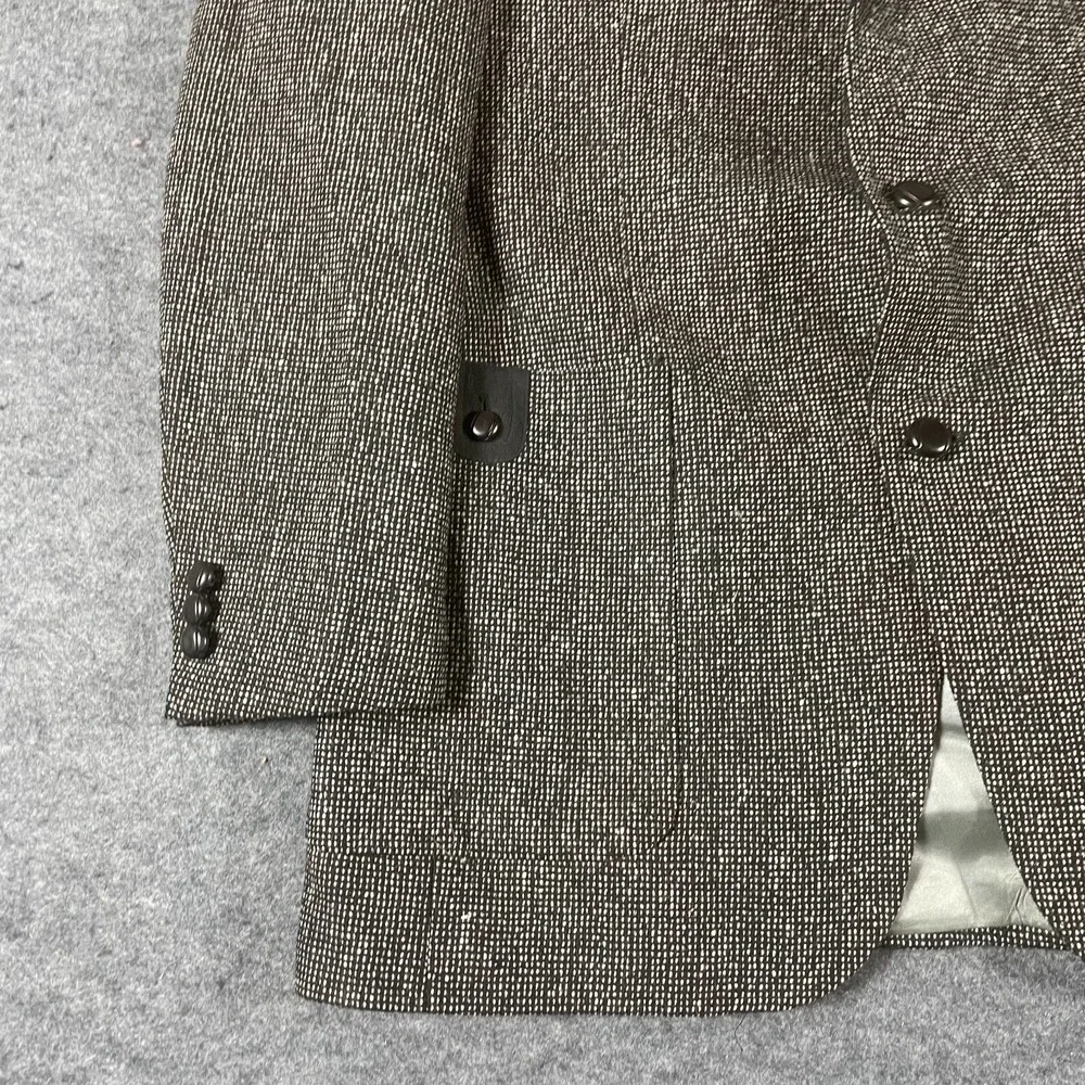 Rubin Blazer Mens 42 Gray Single Breasted Twill Pockets Lined Heavy Wool Wedding